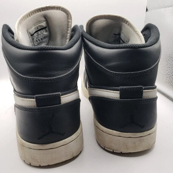 Nike Air Jordan 1 Sneaker Mid Black White 554724-038 US 13 (Pre-owned/No Box) - Picture 5 of 9